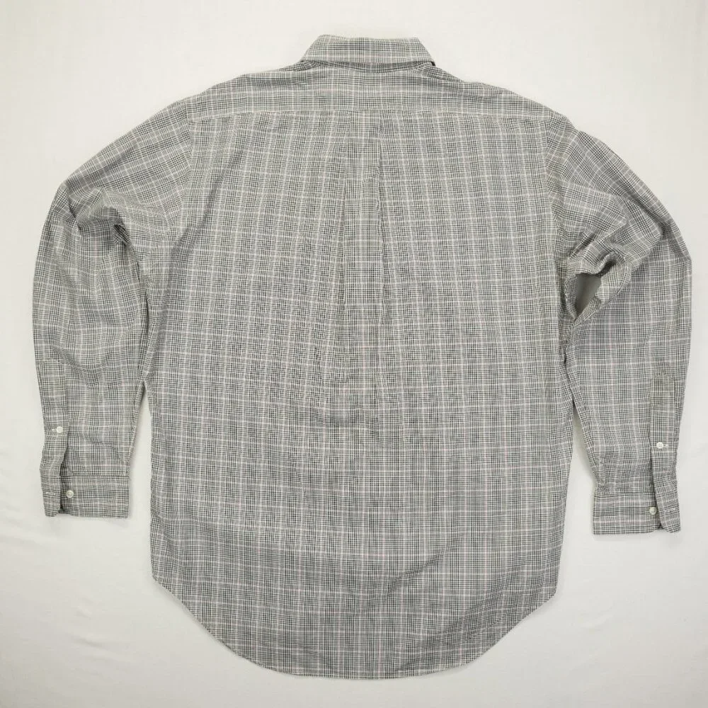 Ralph Lauren Shirt Mens Large Pink Black‎ Plaid Classic Fit Button Down Cotton